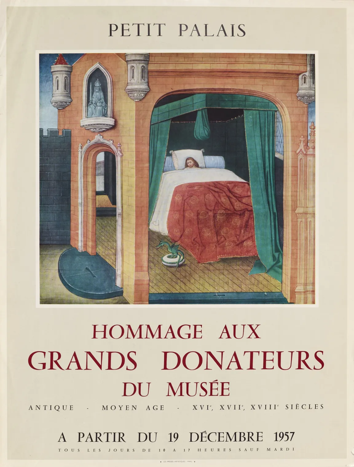 Affiche de l'exposition "Hommage aux grands donateurs du Petit Palais", 1957-1958