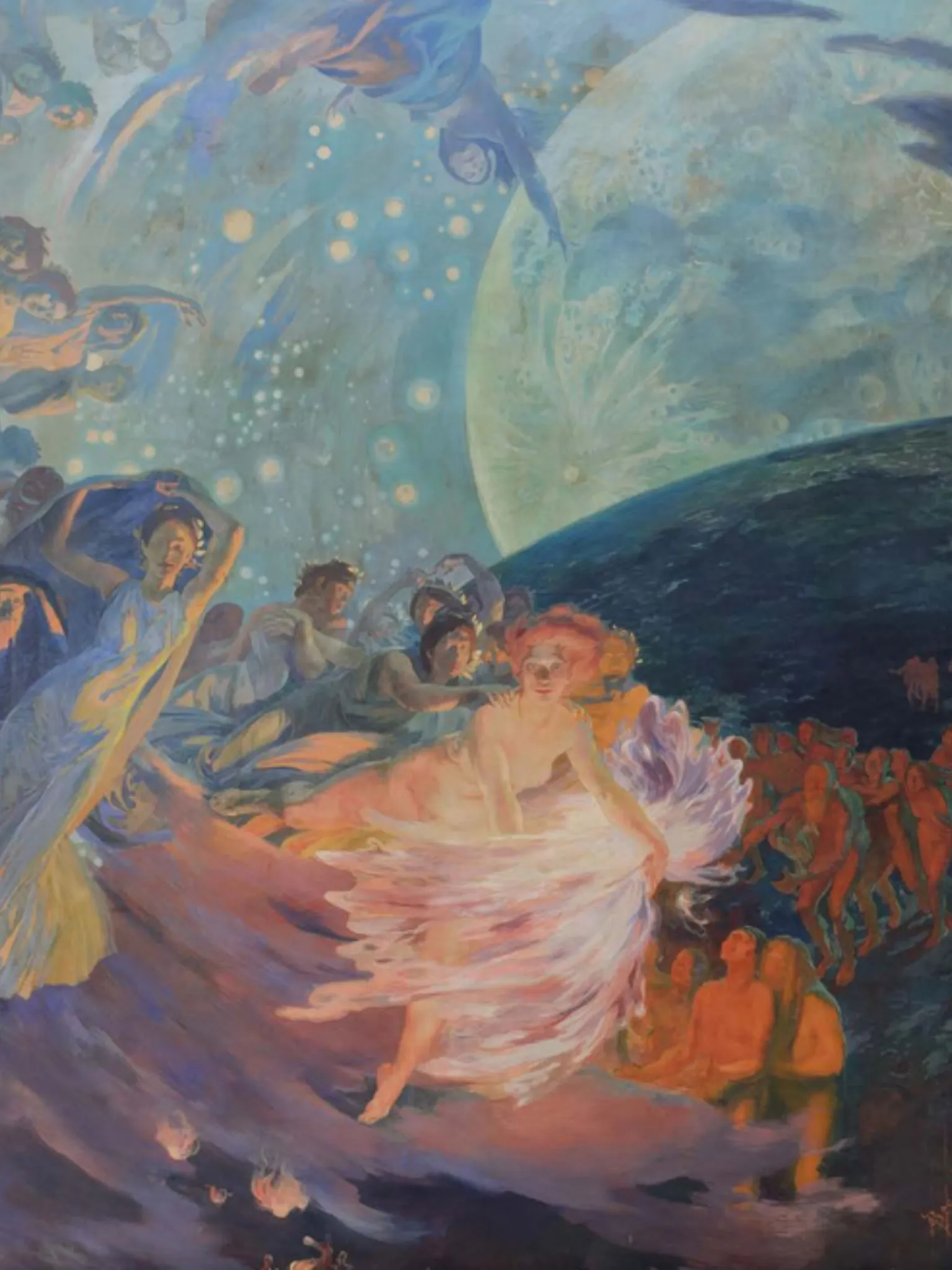 Albert Besnard, La Vérité entraînant les Sciences à sa suite répand sa lumière sur les hommes (détail), 1890